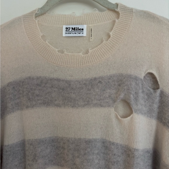 27 MILES 100% Cashmere Sweater w/Distressed detail, Size S, Like New Condition - Picture 3 of 10